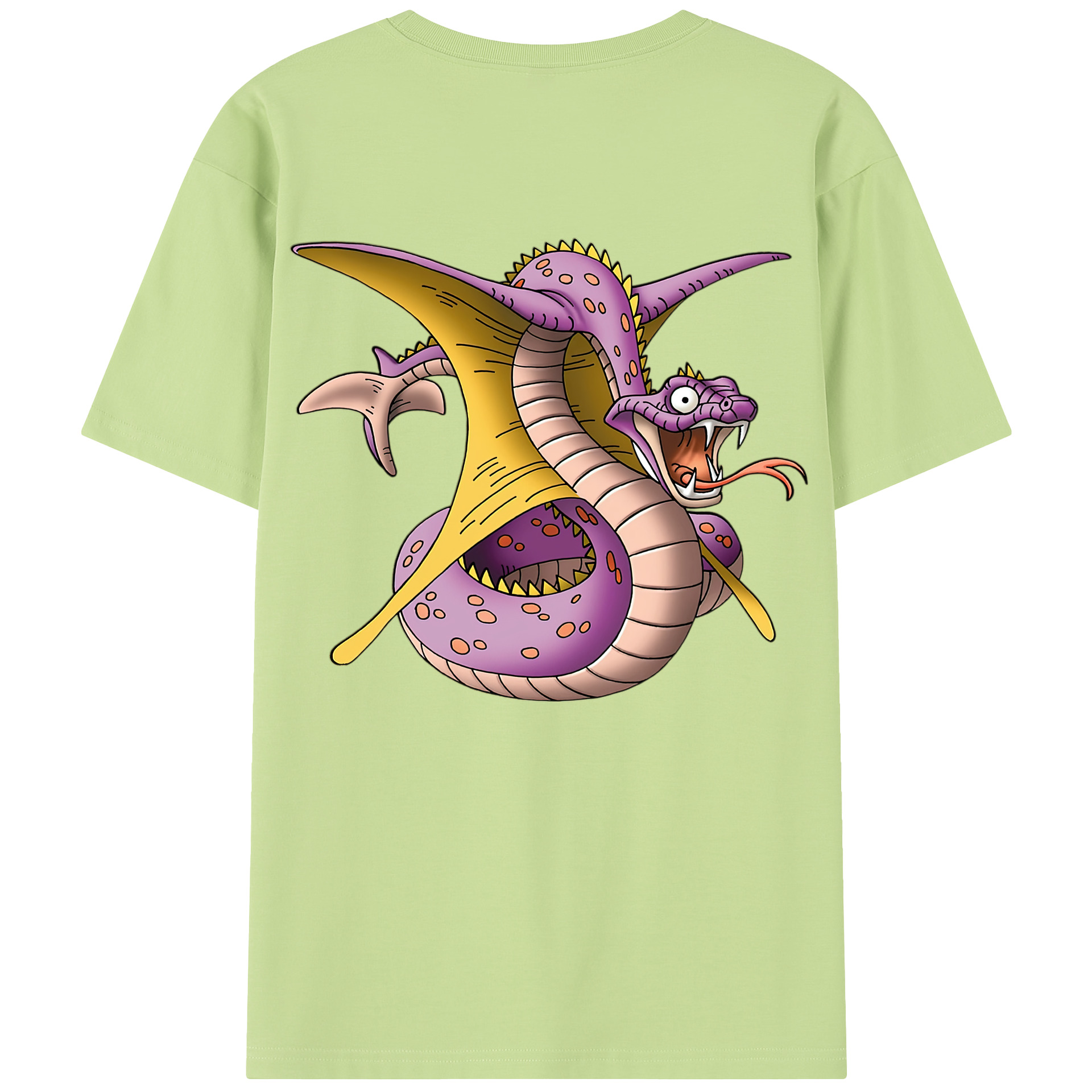 （画像用） ドラゴンクエスト Doragon Kuesuto Dragon Quest 綿100％半袖Tシャツ（背面プリント）